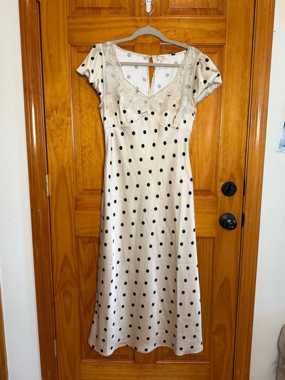 Camila Coelho Polka Dot Lace Butterfly Maxi Dress Size Medium NEW - Picture 2 of 9